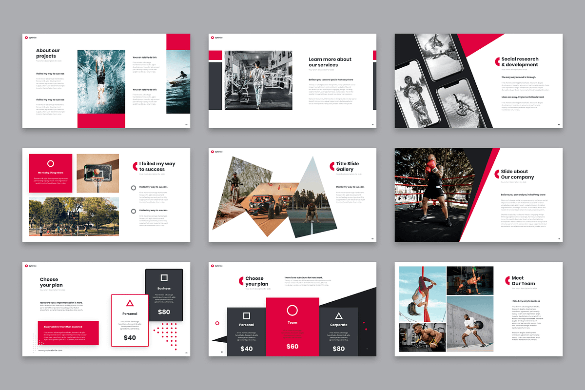 Optimize Modern Powerpoint Template, a Presentation Template by Reshapely (Photo 9 of 14)
