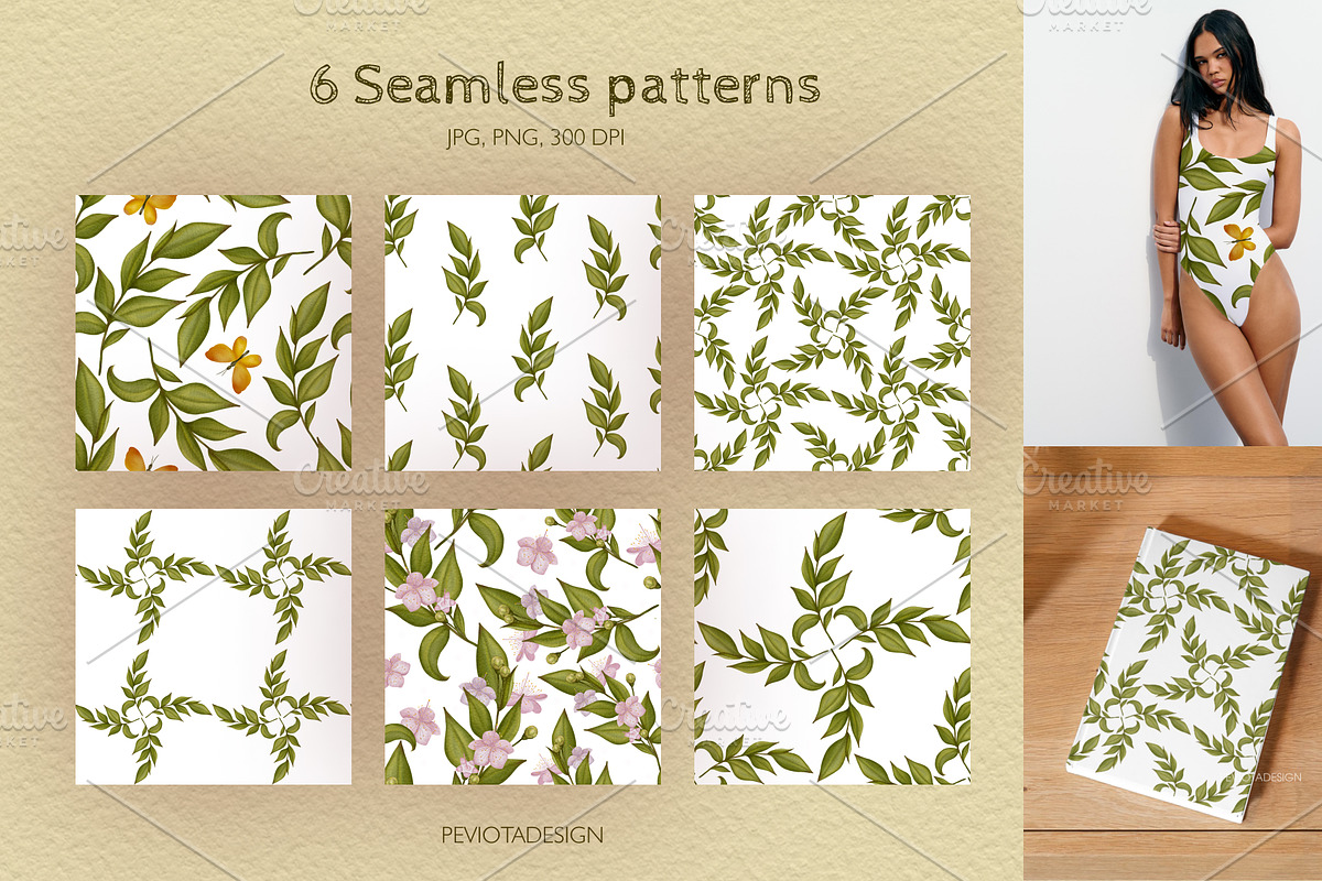 Summer flowers and leaves collection, a Pattern Graphic by Peviotadesign (Photo 5 of 8)