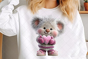 Quirky Valentine Teddy Bear Clipart, an Illustration by SinaCreation (Thumbnail 6 of 7)