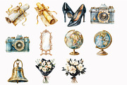 Watercolor Graduation Clipart, an Illustration by Design Market (Thumbnail 5 of 5)