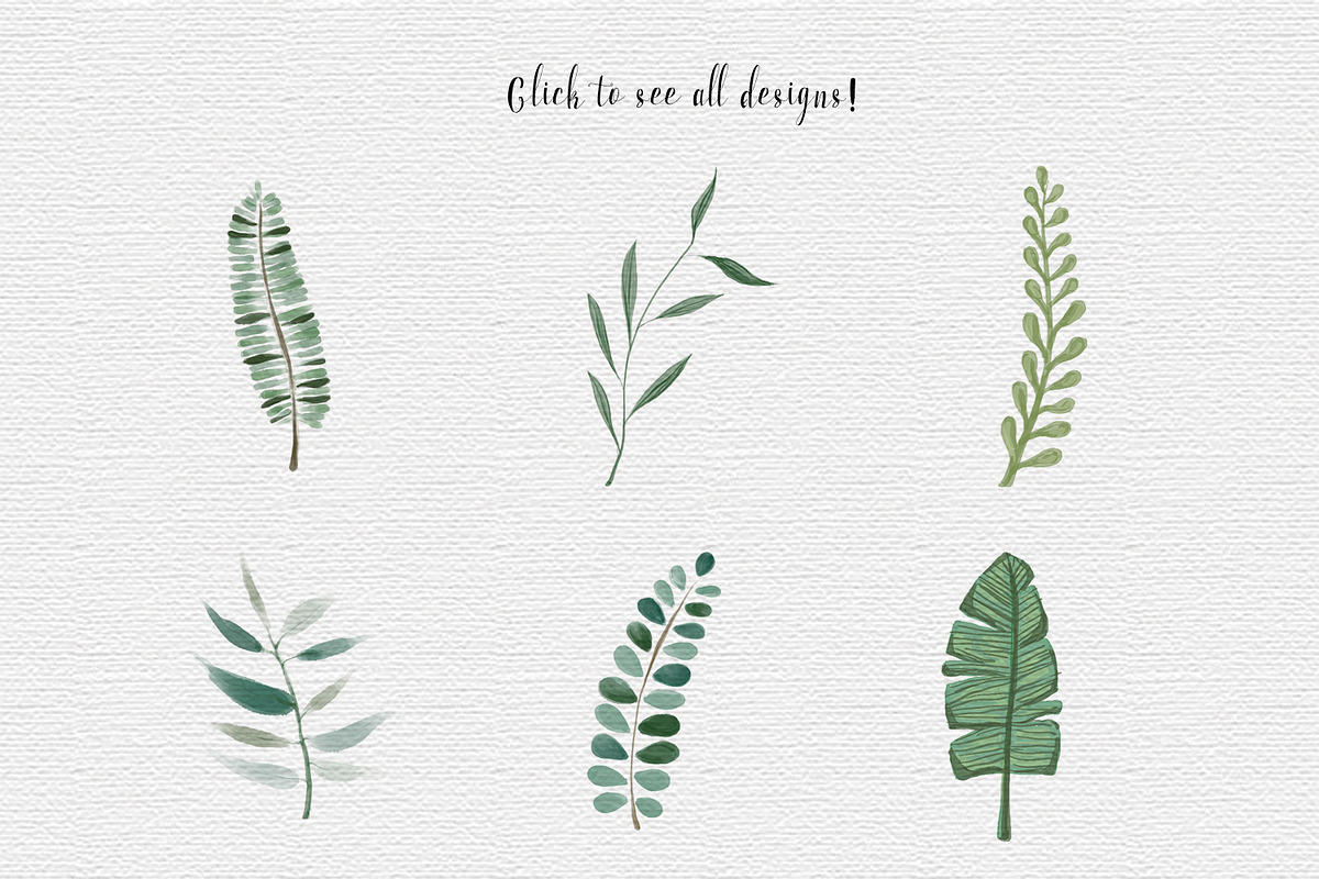 Watercolour Plants & Branches, an Illustration by GraphicSupplyCo. (Photo 5 of 7)