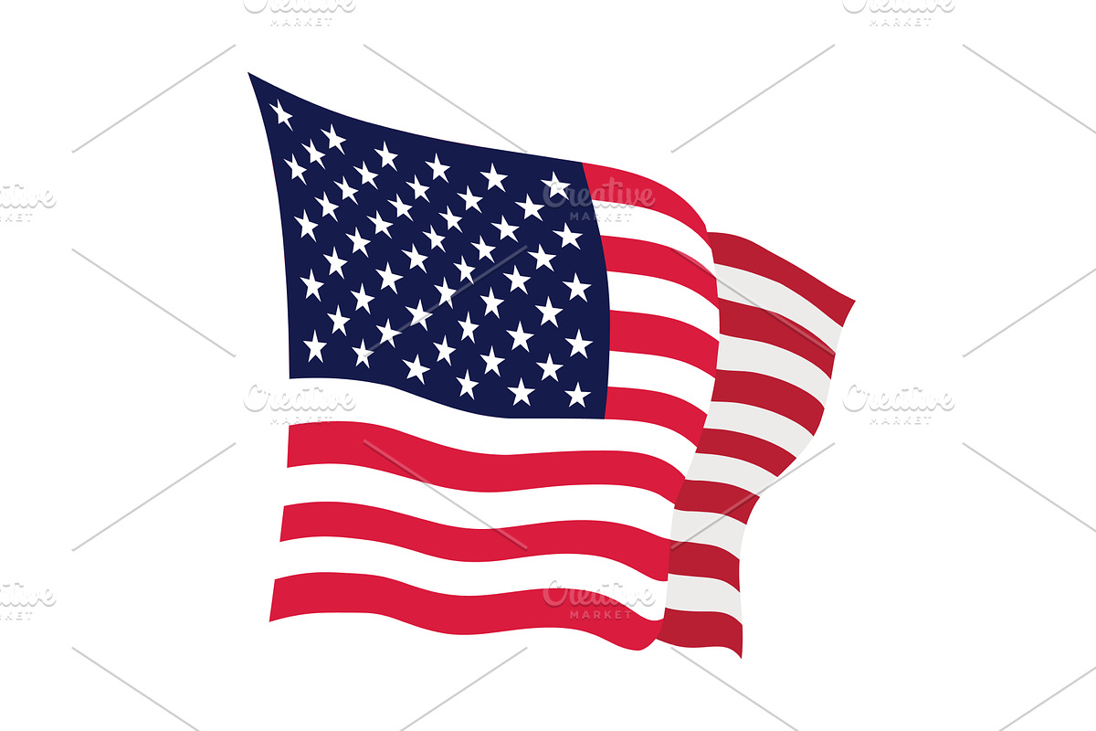 USA waving flag. American, an Object Illustration by Things for designers