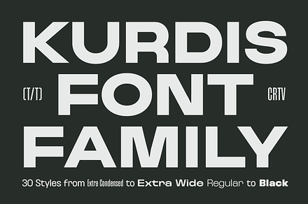 Kurdis Font Family (30 Styles)