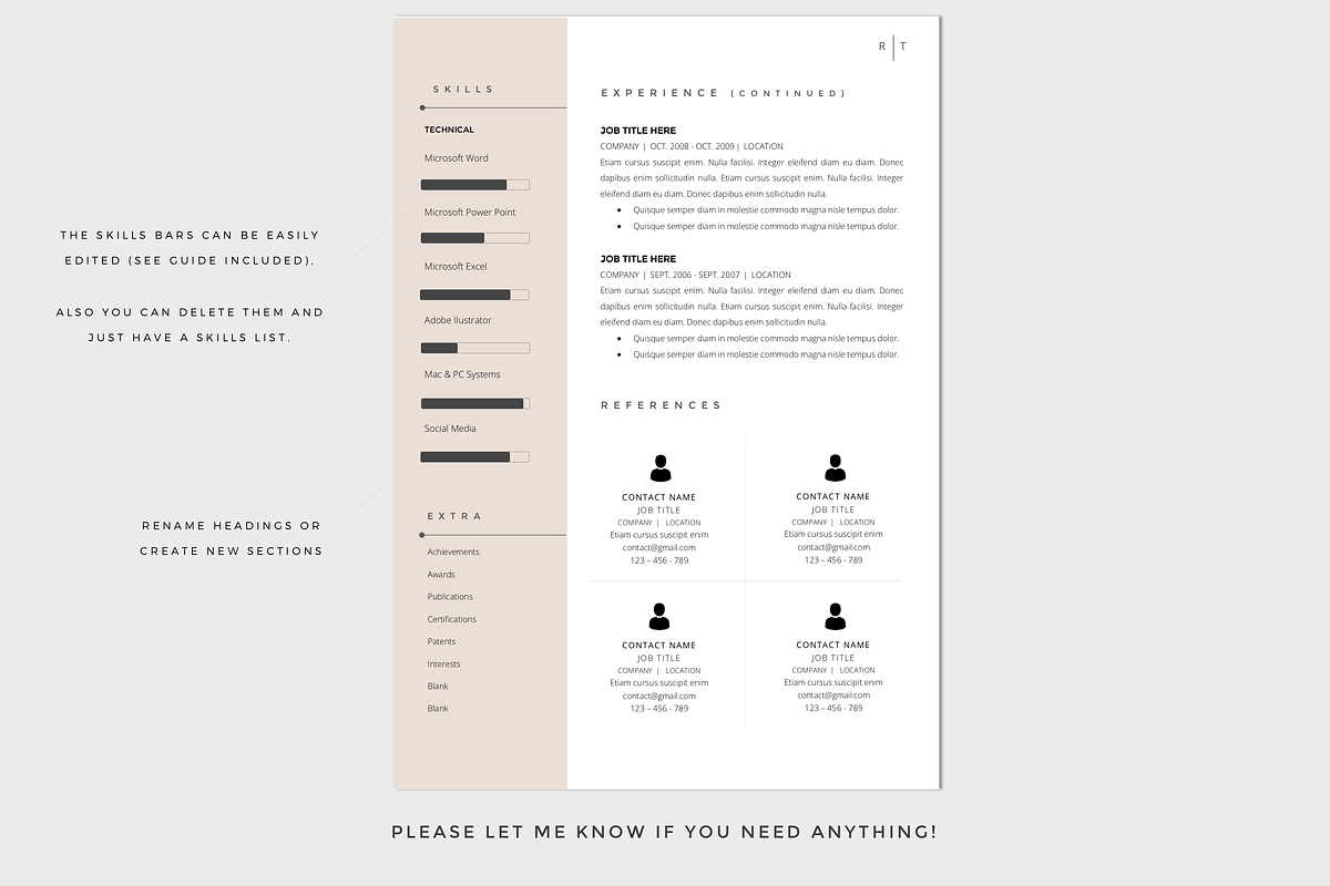 Resume Template for Word / CV, a Resume Template by PAPPERMINT RESUME STUDIO (Photo 3 of 6)