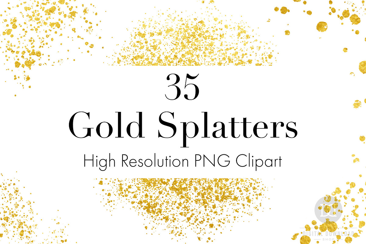 Gold Splatters Clipart | Gold Dust, an Object Graphic by The Digital Download Shop (Photo 1 of 9)