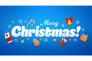 Merry Christmas holiday greeting, an Illustration by Vector Tradition