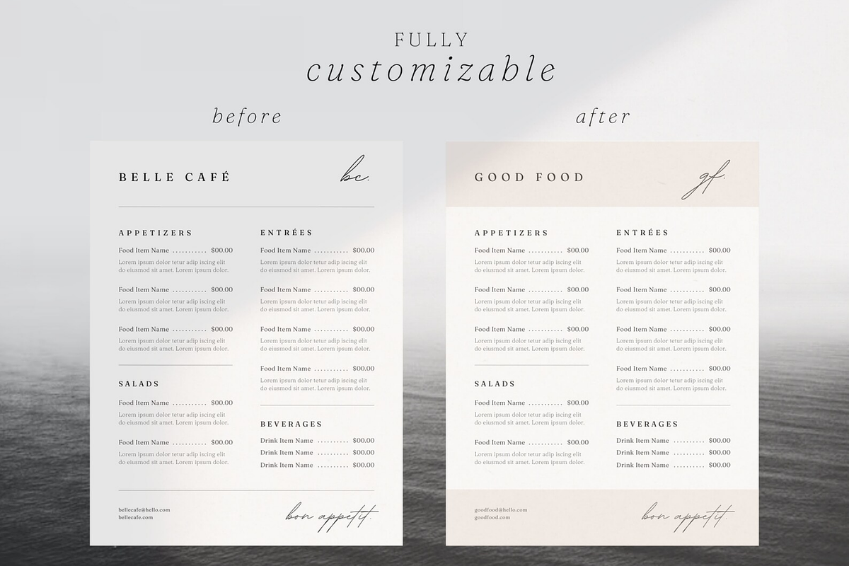 Minimal Restaurant Menu Template, a Marketing Template by frommakertomaker (Photo 5 of 6)