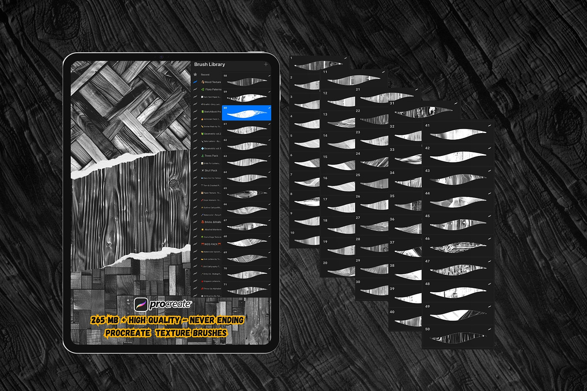 80 Wood Never-Ending Texture Brushes, a Brush Add-On by Torus1 (Photo 5 of 8)