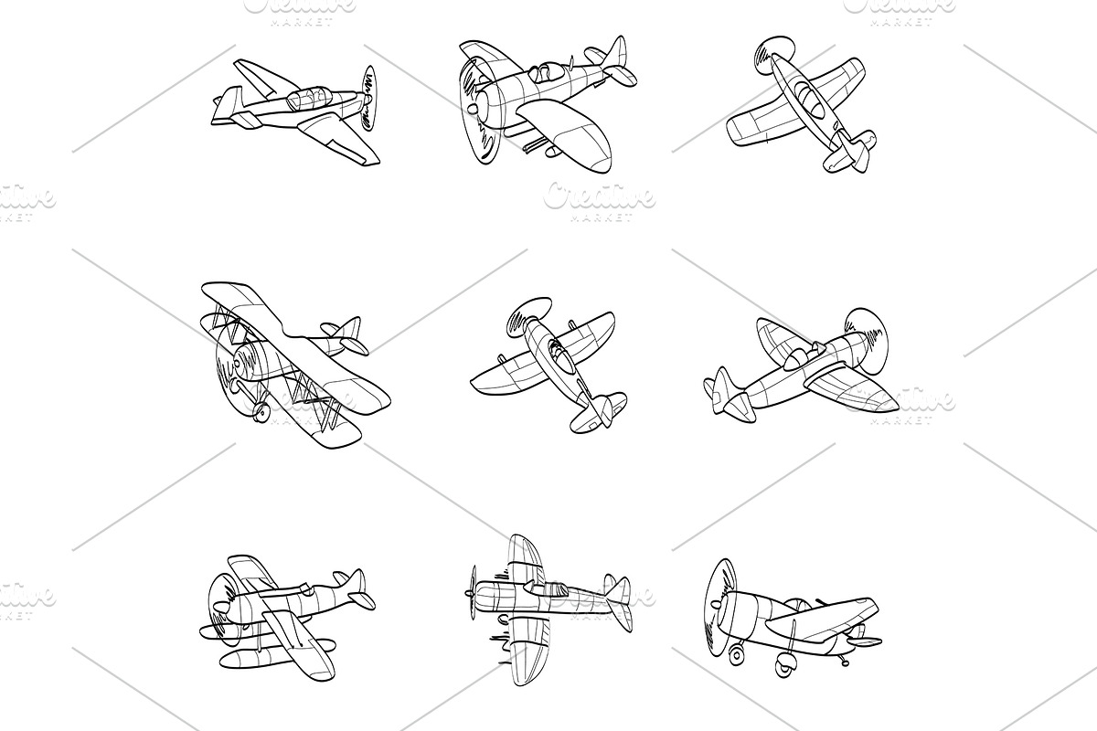 Airplanes. 30 vector patterns, a Pattern Graphic by Alena Stoyko design (Photo 2 of 13)