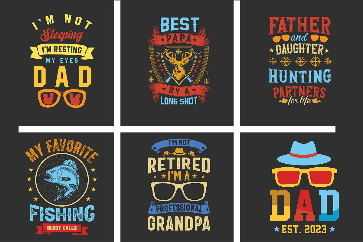 Father's Day T-Shirt Design Bundle, a Graphic by Amazin_art