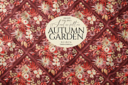 Fall Floral Grid Ornamental Pattern, a Pattern Graphic by SirenaArt (Thumbnail 1 of 11)