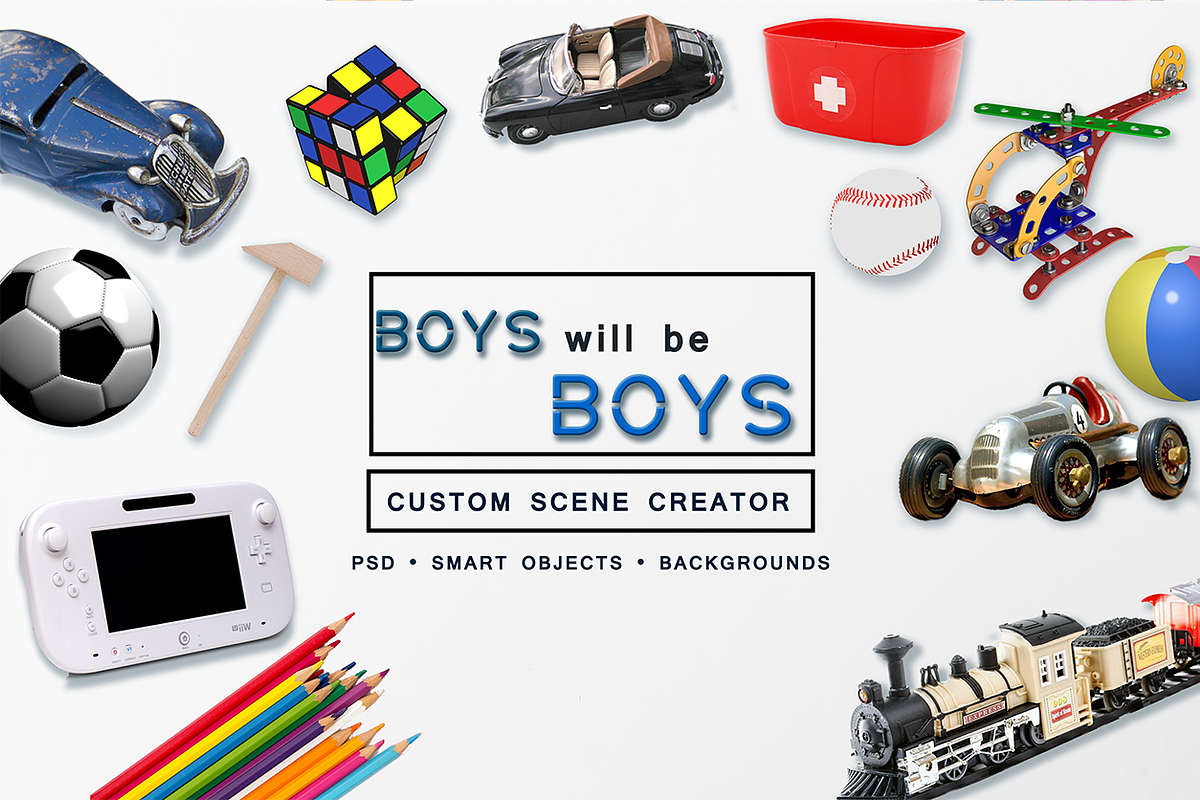 Boys Toys Custom Scene Creator, a Product Mockup by Swarovski Crystals