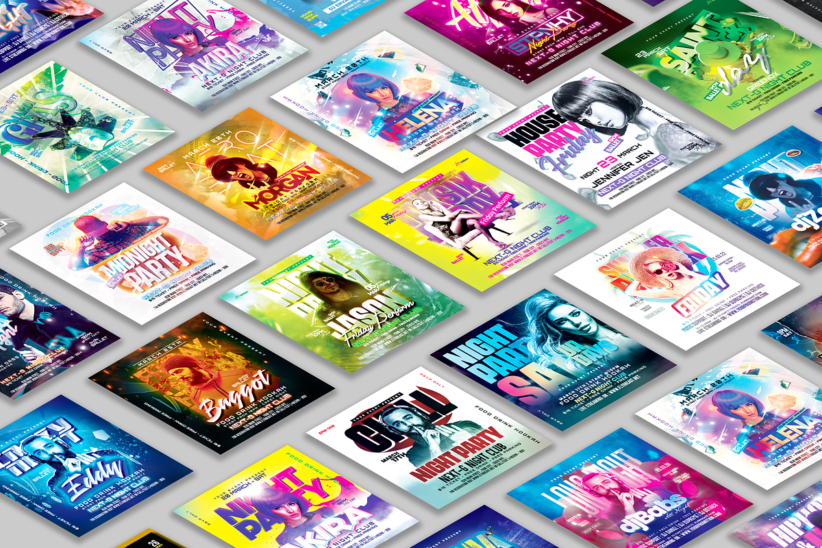 50 Night Club Party Flyer Bundle 6, a Flyer Template by NanoAgency (Photo 2 of 2)