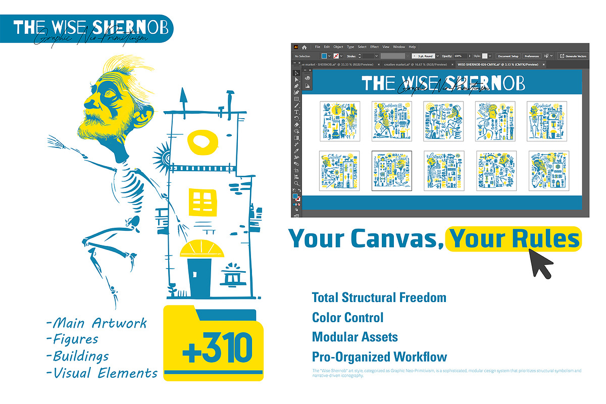 The Wise Shernob - Neo-Primitivism, a Person Illustration by ODO Visual Shop (Photo 13 of 14)