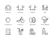 Healthy Lifestyle - Dieting Icons, an Outline Icon by introwiz1 (Thumbnail 3 of 3)