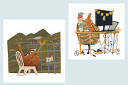 Happy Chickens, an Animal Illustration by Dashnpro (Thumbnail 4 of 8)