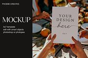 Summer Dinner 5x7 Card Mockup PSD, a Mockup by PhoebeCreates (Thumbnail 1 of 8)