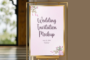 Wedding Invitation Poster Mockup, a Product Mockup by graphypix