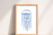 Blue Line Sea Animals PNG Clipart, an Animal Illustration by PatternPalette (Thumbnail 9 of 10)