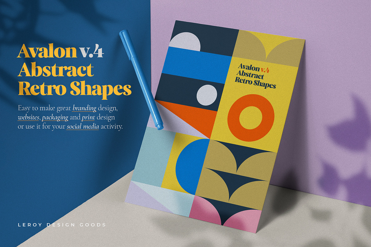 AVALON Retro Abstract Shapes ver 4, a Decorative Illustration by LEROY Design (Photo 2 of 10)