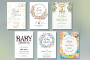 20 Baby Shower Invitation Card Pack, an Invitation Template by DesignGenix (Thumbnail 2 of 3)