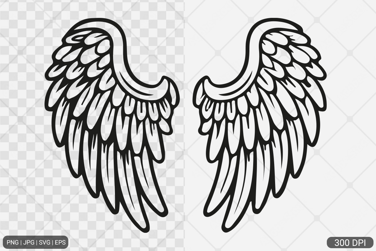 Angel Wings SVG PNG Design Bundle, an Illustration by Actual Pixel (Photo 4 of 12)