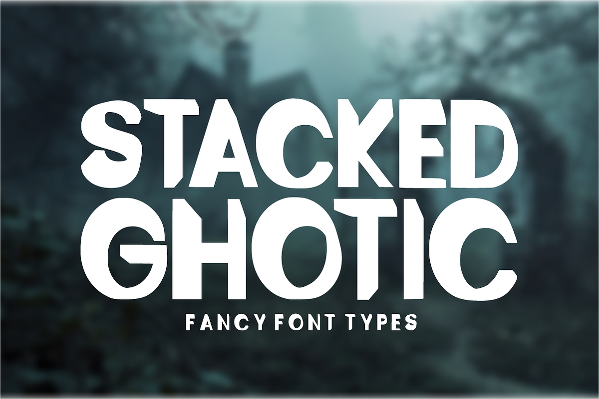 Stacked Ghotic - Fancy Display Font, a Sans Serif Font by KiddoGlyphs Studio (Photo 1 of 4)