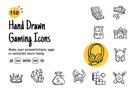 Hand Drawn Gaming Icons, an Icon by Brickclay