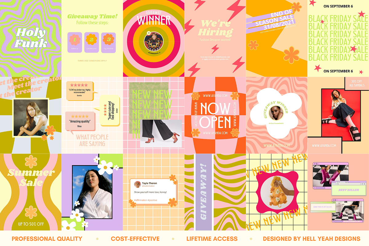 Funky Bold Instagram Post Templates, a Social Media Template by HellYeahDesigns (Photo 7 of 7)