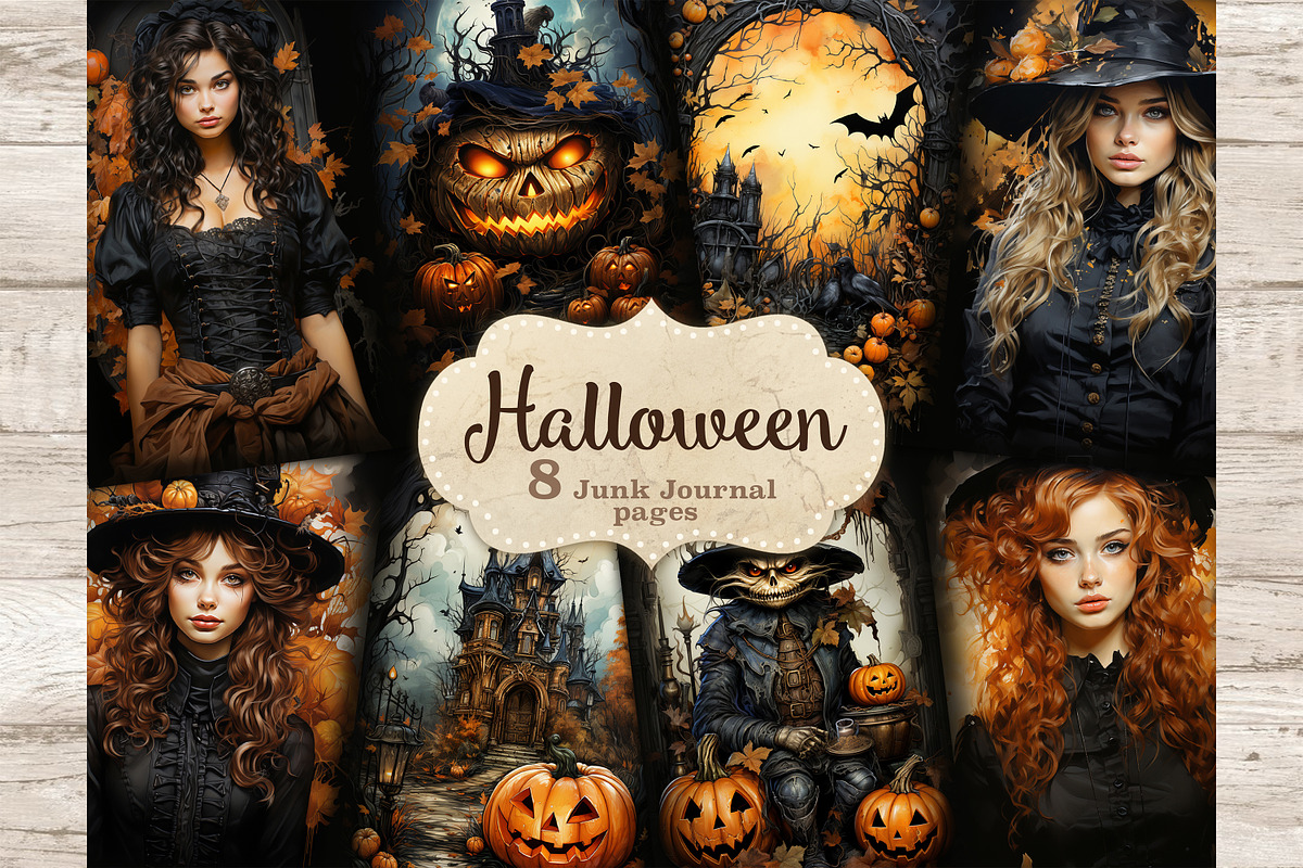 Halloween Junk Journal Pages, a Person Illustration by GlamArtZhanna (Photo 1 of 9)