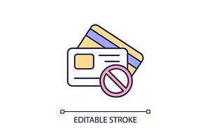Credit cards rejection RGB color, an Icon by IMG Visuals
