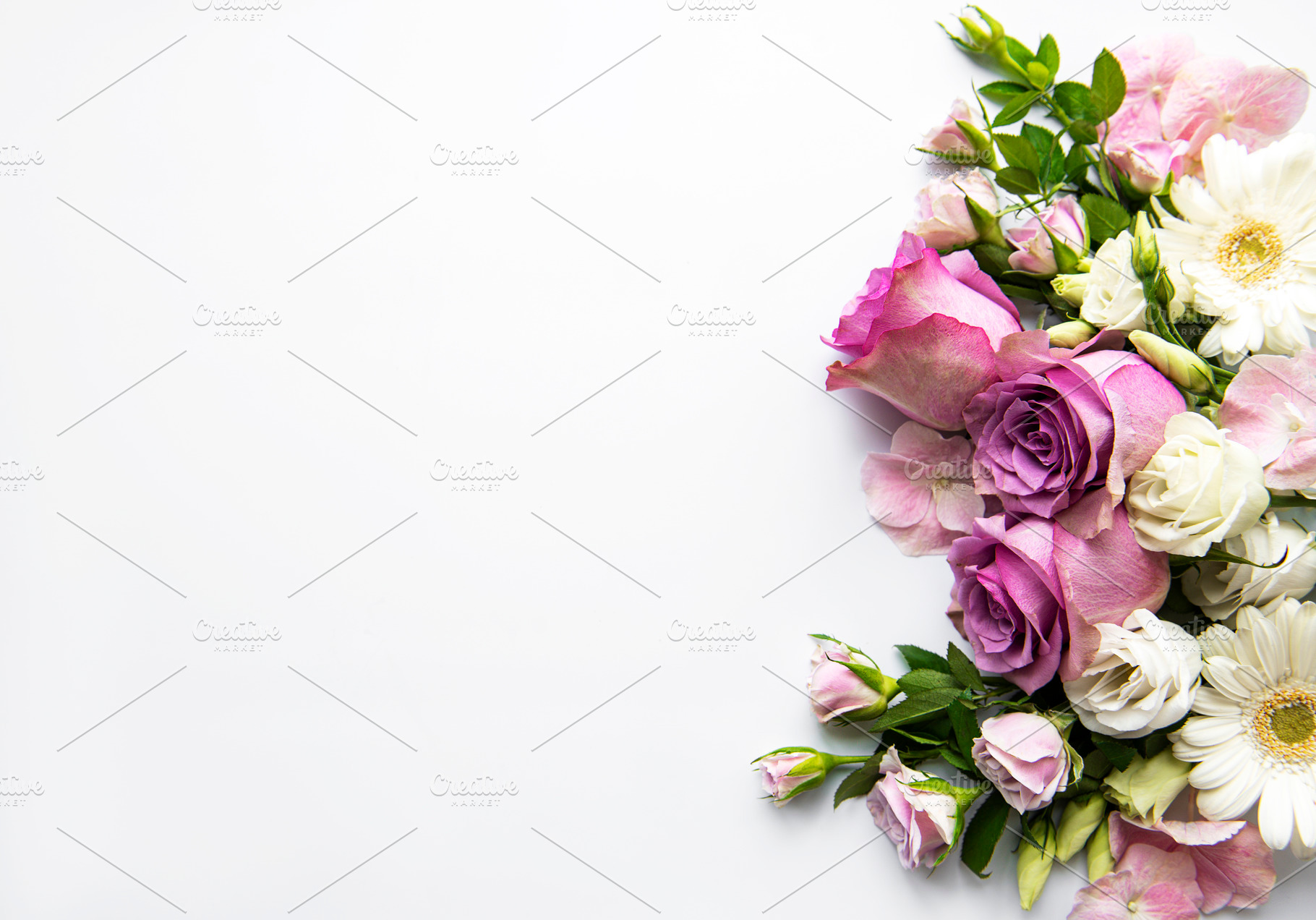 Framework from flowers containing rose, frame, and background, a Holiday Photo by Olena Rudo