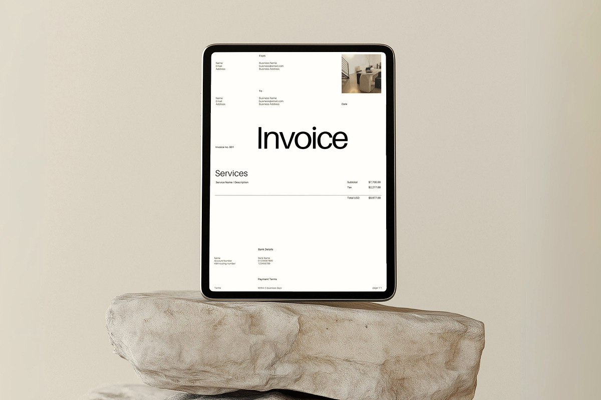 Invoice Template for Small Business, a Stationery Template by GLDN Studio (Photo 1 of 8)