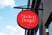 STORE HANGING SIGNAGE MOCKUP, an Advertising Mockup by DOBE Studio (Thumbnail 7 of 14)