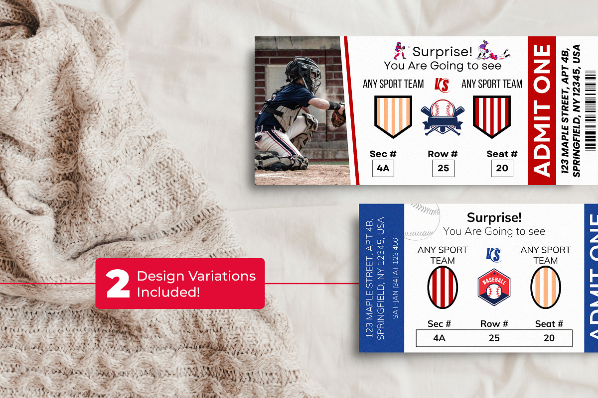 Baseball Ticket Canva Template PDF, a Card Template by Snapybiz (Photo 9 of 10)