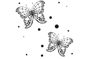 Butterfly Black And White Drawing