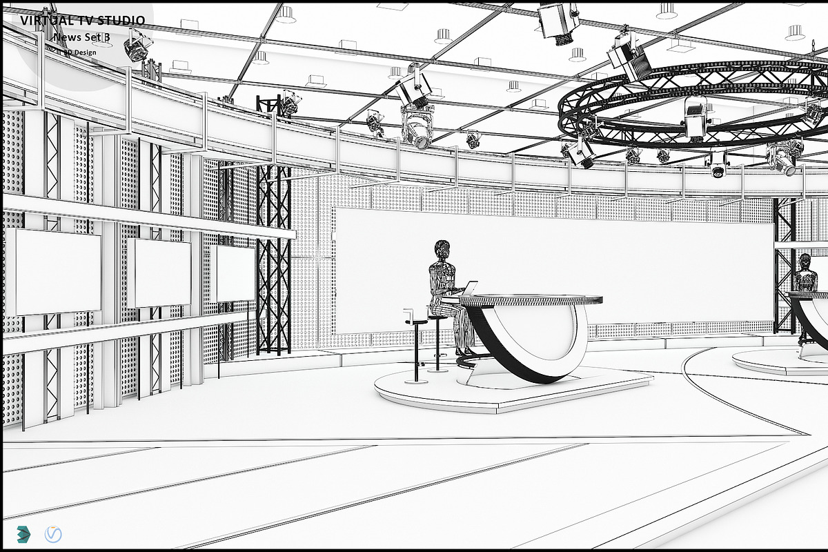 TV Studio Collection Vol 6 - 2 PCS, an Architecture 3D Model by akerStudio (Photo 78 of 98)