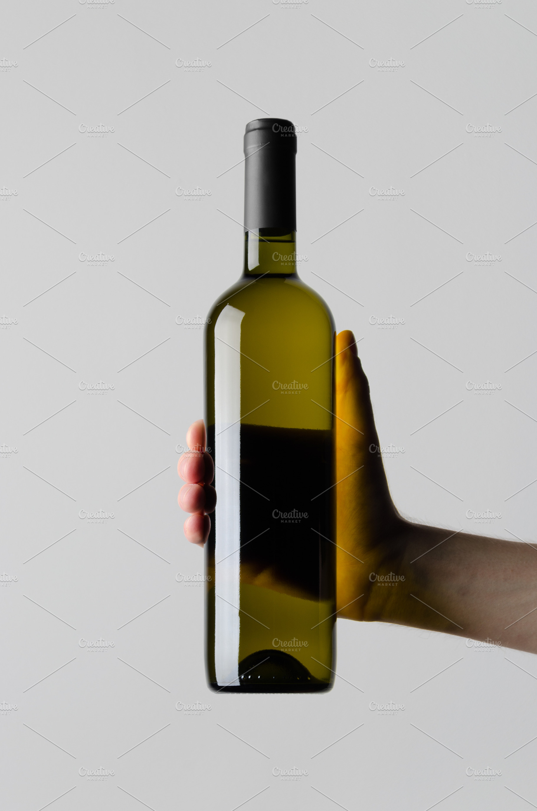 Wine bottle mockup JPEG, a Food & Drink Photo by Shablon