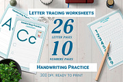 Letter tracing worksheets, an Animal Illustration by Iryna Danyliuk (Thumbnail 1 of 7)