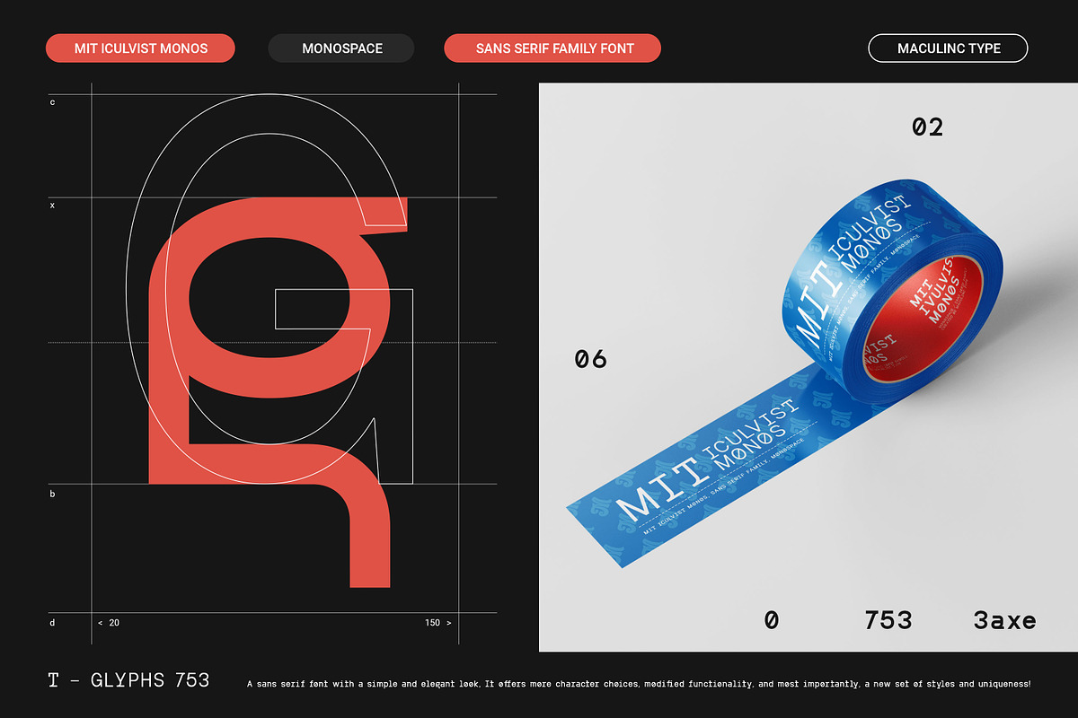 MIT Iculvist Monos | Variable, a Sans Serif Font by Maculinc Type (Photo 3 of 12)