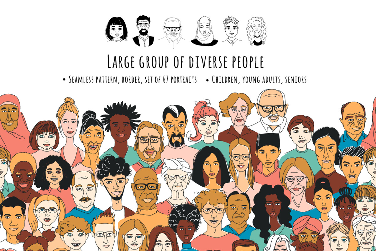 People of the World Pattern, a Person Illustration by VasilkovS (Photo 1 of 8)