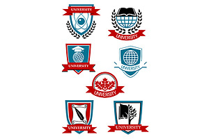 University emblems and symbols, a Solid Icon by Vector Tradition