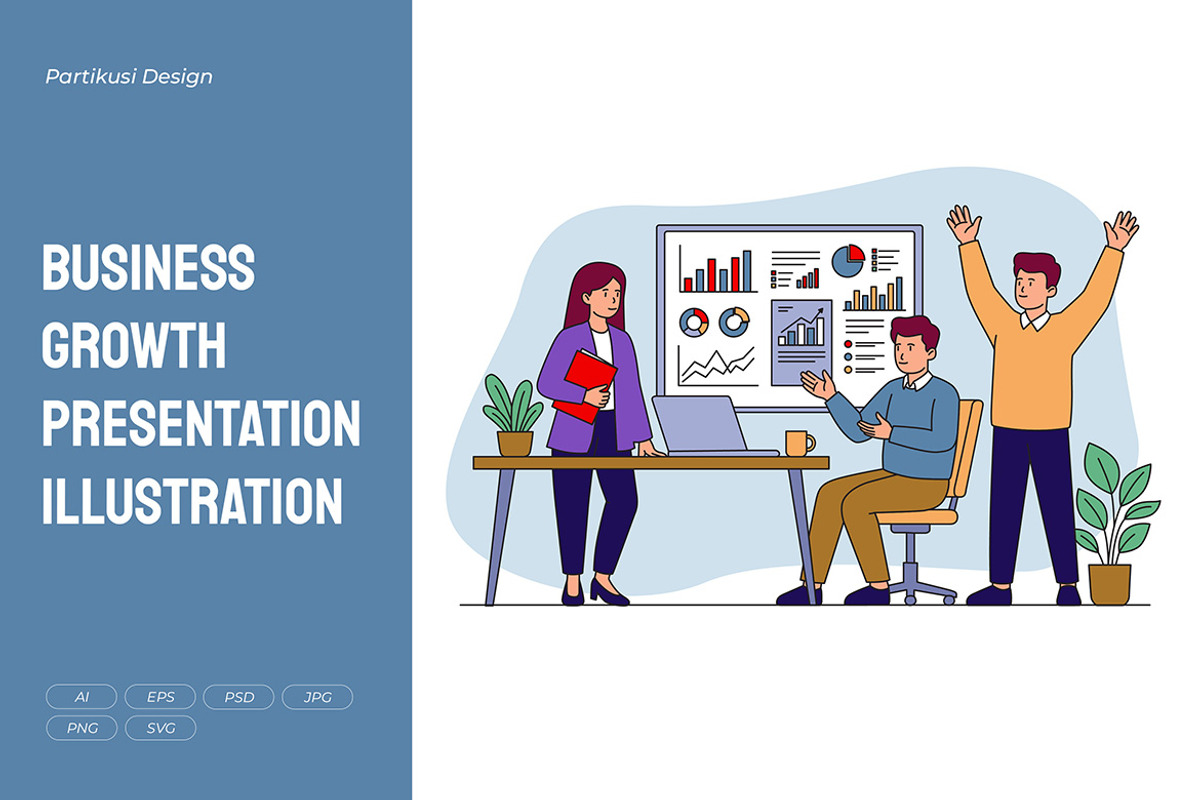 Business Growth Presentation, a Work Illustration by Partikusi Design (Photo 1 of 3)