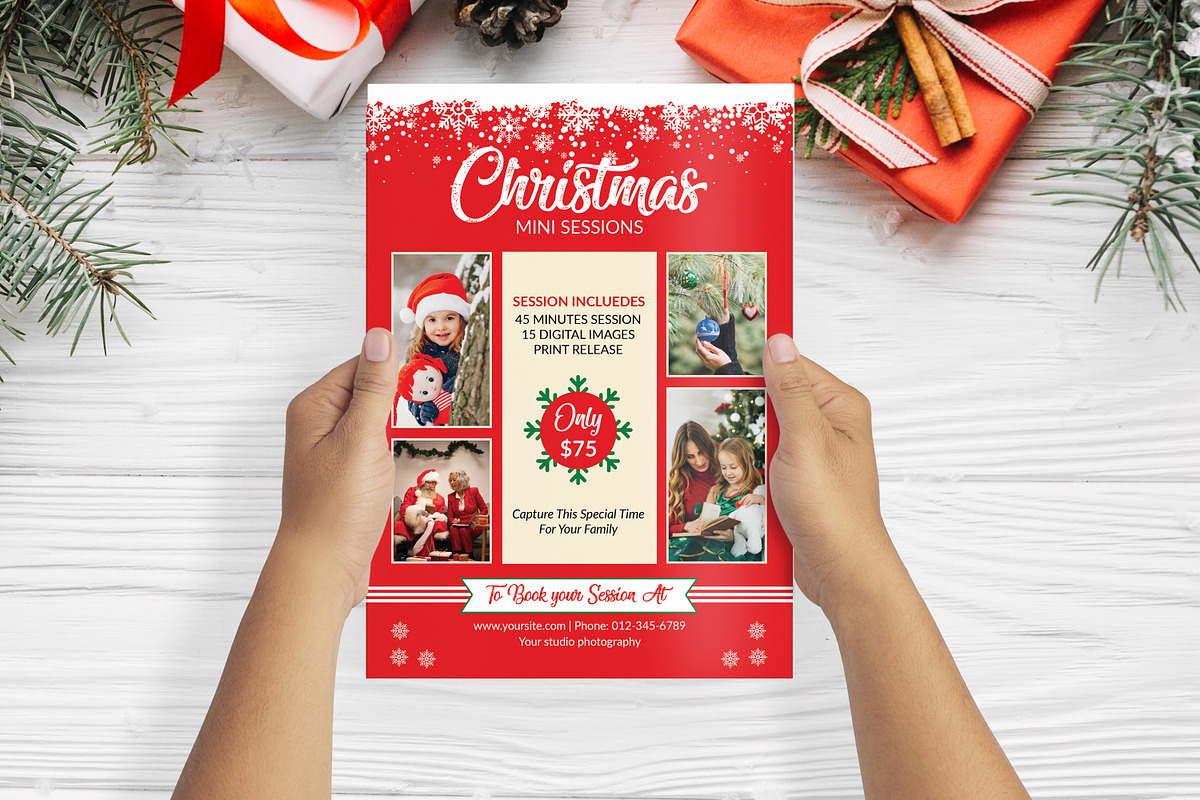 Christmas Mini Session Template, a Flyer Template by Ultimate Template Shop (Photo 2 of 5)