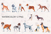 Dogs watercolor collection., an Animal Illustration by lilisavelieva (Thumbnail 2 of 3)