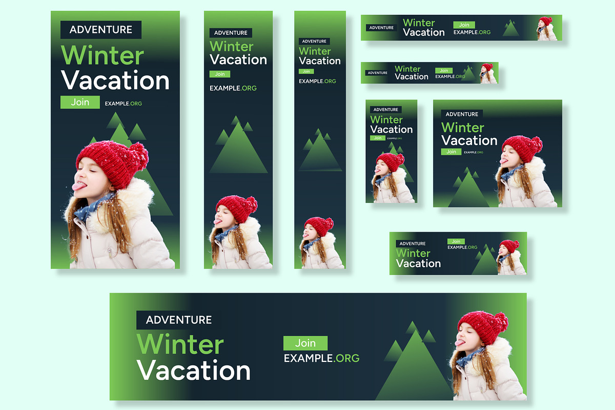 Winter Vacation Web Banner Ads Set, an UI Kit Template by CreativeShaper (Photo 1 of 4)