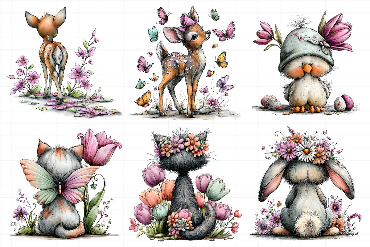 Spring Back View Animal Clipart, an Illustration by Daily.Designs (Photo 6 of 8)