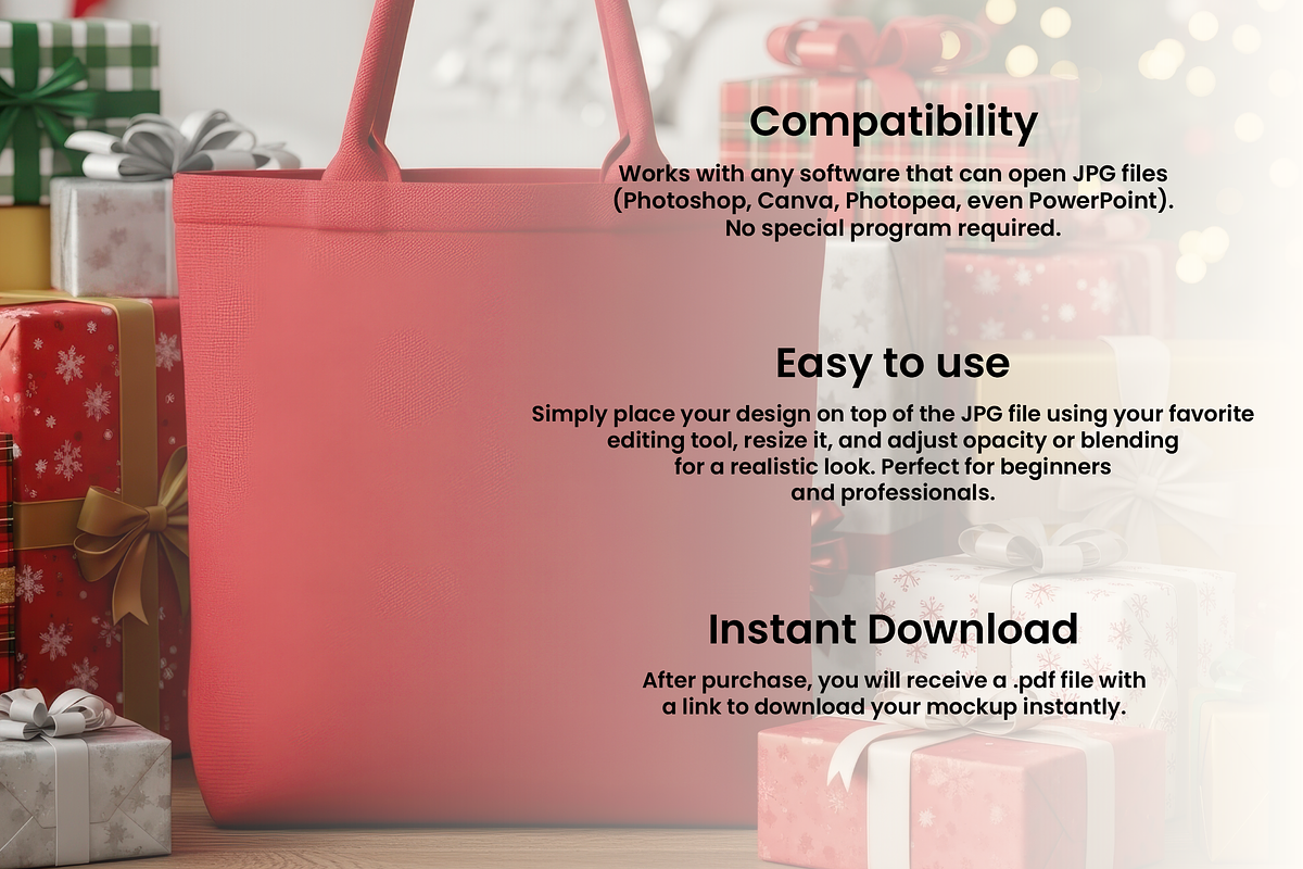 Christmas Tote Bag - Bundle 100 JPG, a Household Mockup by KennedyStudio (Photo 16 of 16)