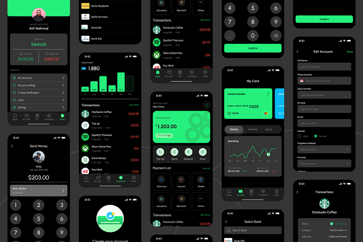 Mycash Mobile App UI kit, an UI Kit Template by Ahmed Rubel (Photo 4 of 5)