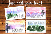 Watercolor Winter Landscape Creator, an Illustration by WBS Design (Thumbnail 2 of 5)